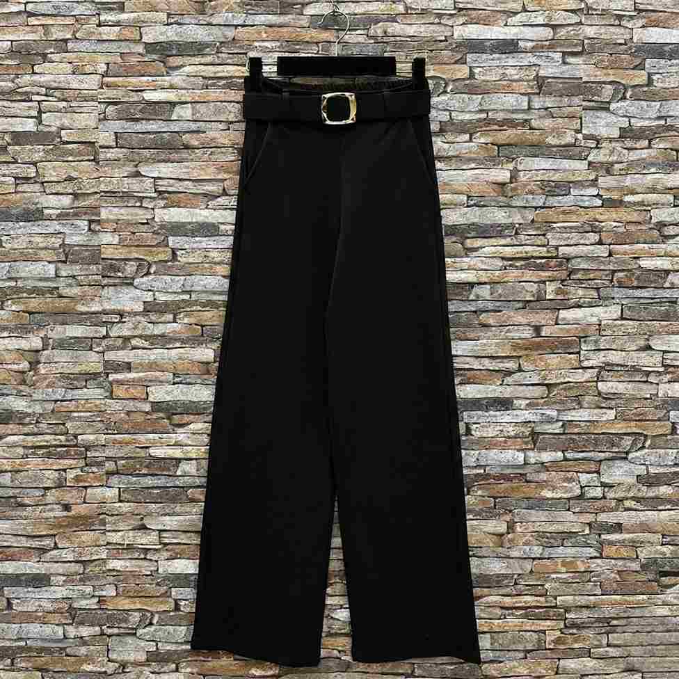 Pantalon Large Fluide & Structuré – Finition Ceinture Main