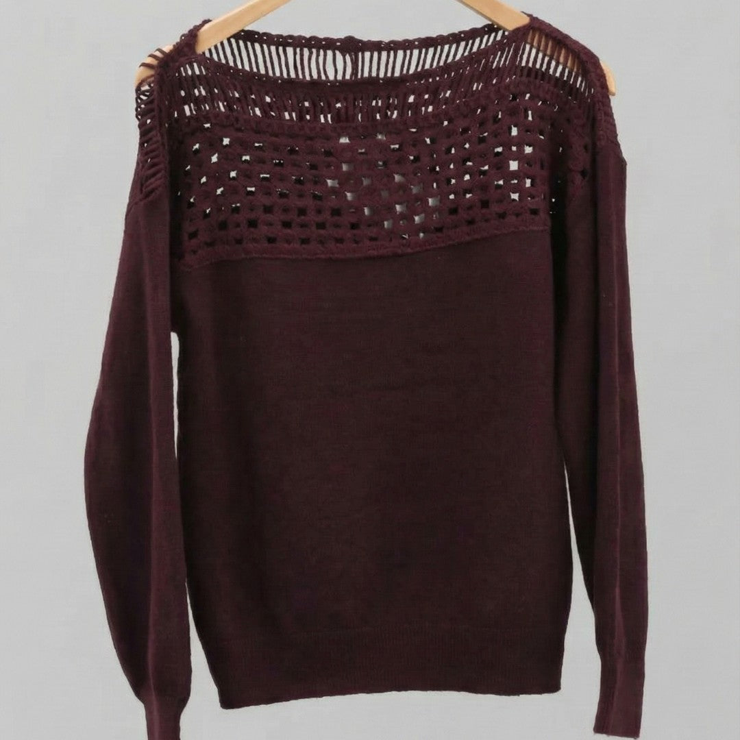 La Maille Bohème-Chic à Plastron Crochet