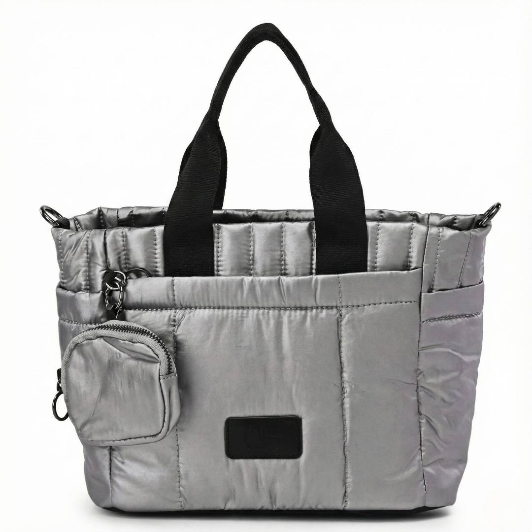 Sac à Main Matelassé Effet Doudoune – Avec Mini Porte-Monnaie – Format Ville (32cm)