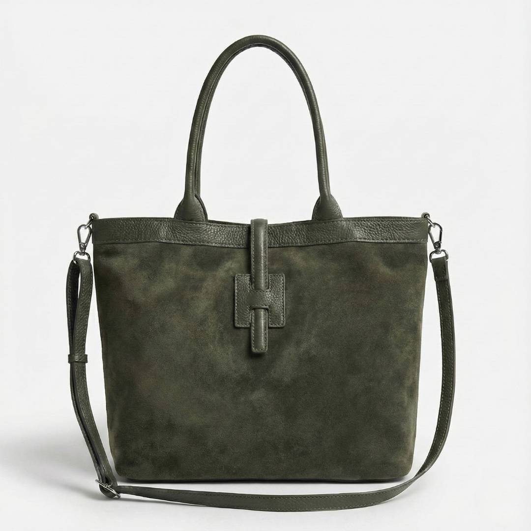 Sac Cabas en Cuir Daim Bordeaux – Fermeture Zippée & Bandoulière – Format Ville (33cm)