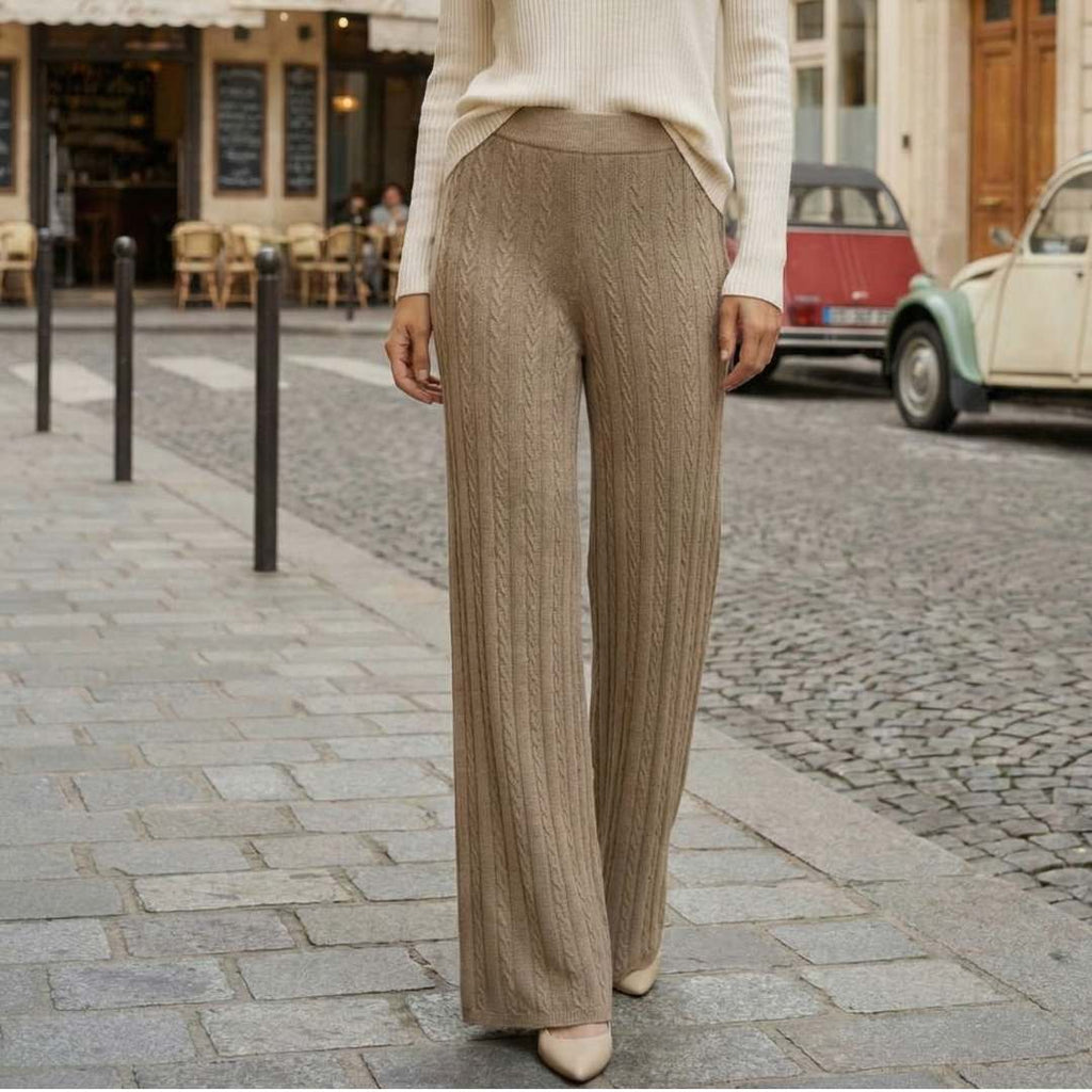 Le Pantalon Palazzo Côtelé – Touche Cachemire & Laine