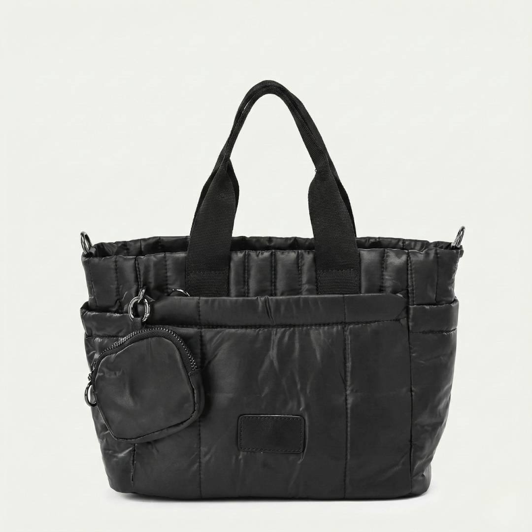 Sac à Main Matelassé Effet Doudoune – Avec Mini Porte-Monnaie – Format Ville (32cm)