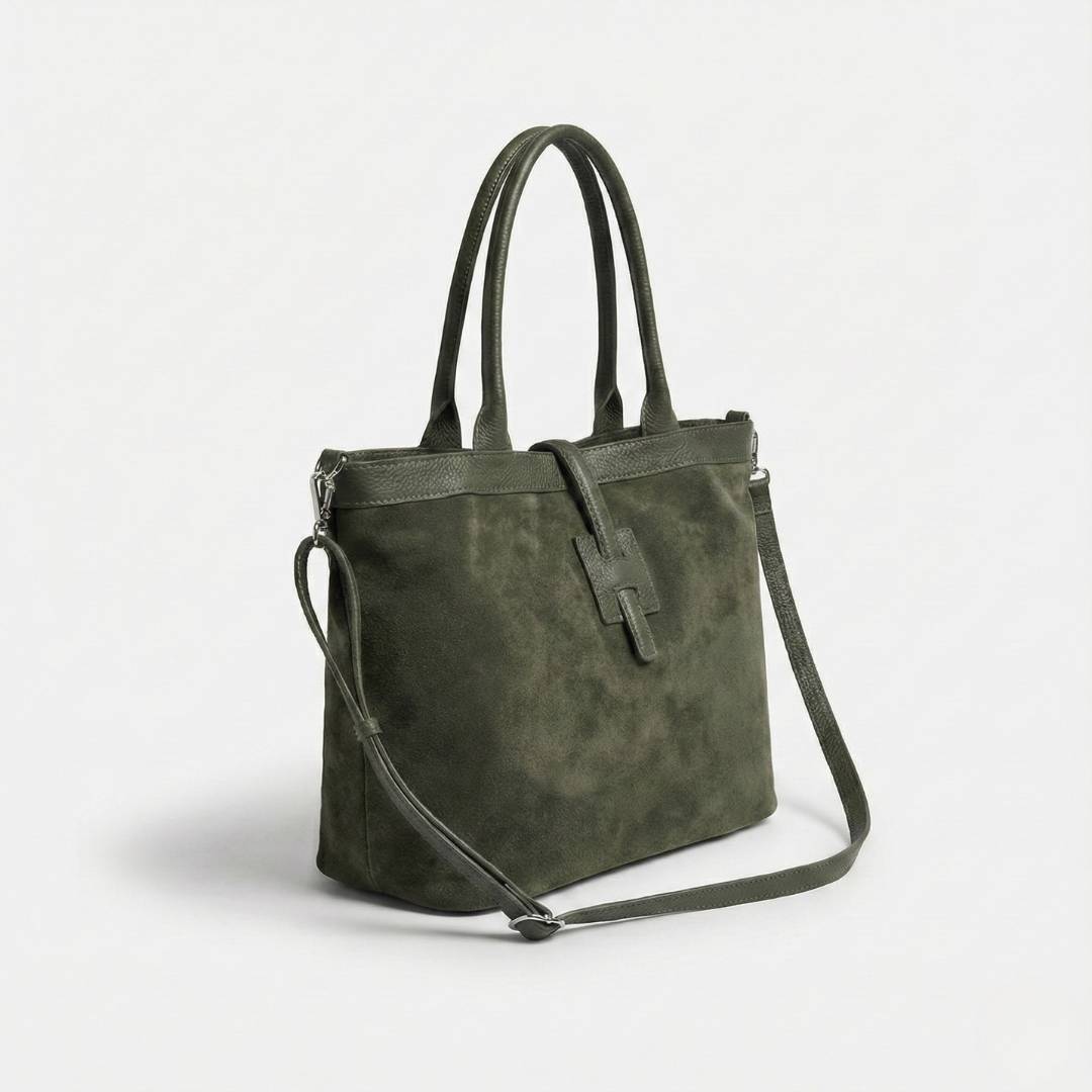 Sac Cabas en Cuir Daim Bordeaux – Fermeture Zippée & Bandoulière – Format Ville (33cm)