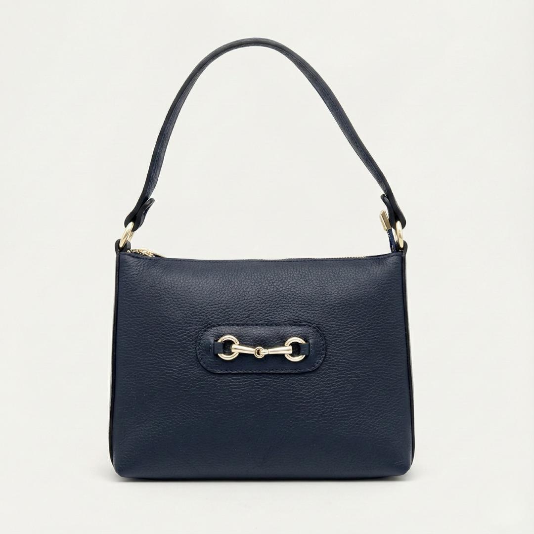 Sac Bandoulière Cuir Italien – Détail Mors Doré – Disponible en 4 Coloris (Camel, Noir, Marine, Crème)