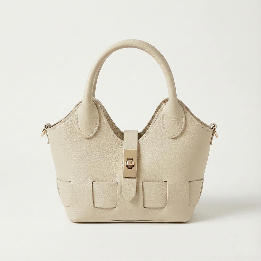 Sac à Main en Cuir Véritable "Made in Italy" – Bandoulière Amovible