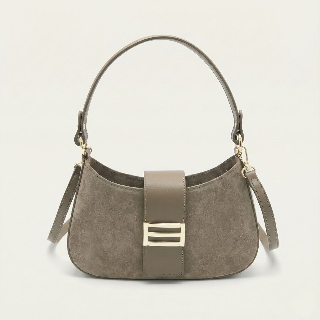 Sac Porté Épaule en Daim & Cuir Italien – Tendance Hiver