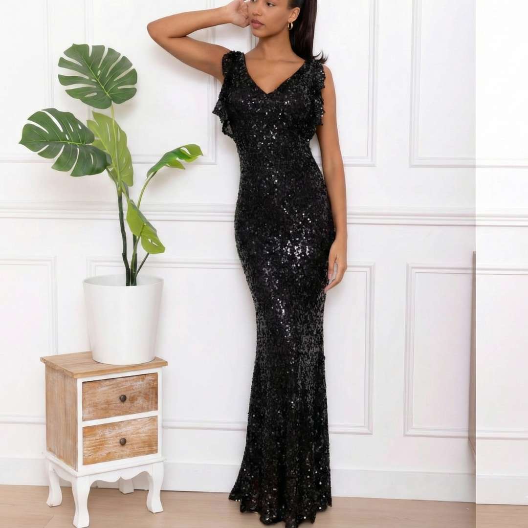 La Robe Sirène "Céleste" – Sequins & Volants