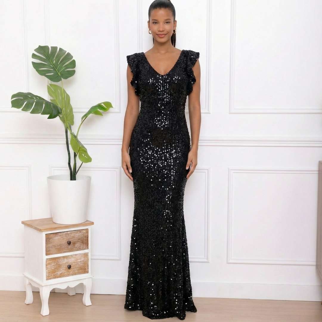 La Robe Sirène "Céleste" – Sequins & Volants