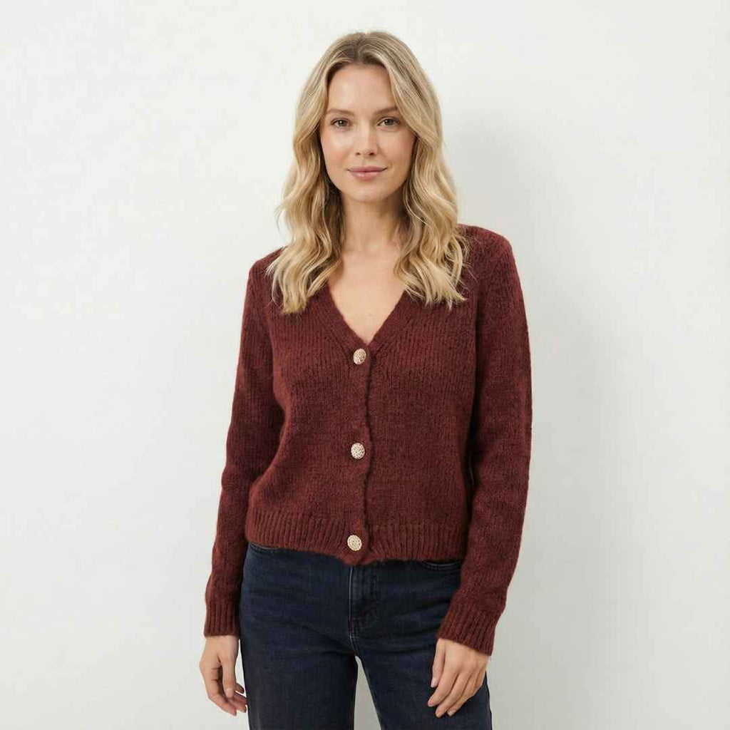 Veste-Cardigan Structurée – Maille Chaude Hiver