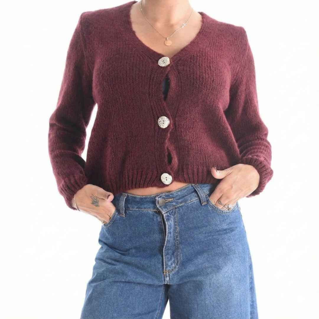 Veste-Cardigan Structurée – Maille Chaude Hiver
