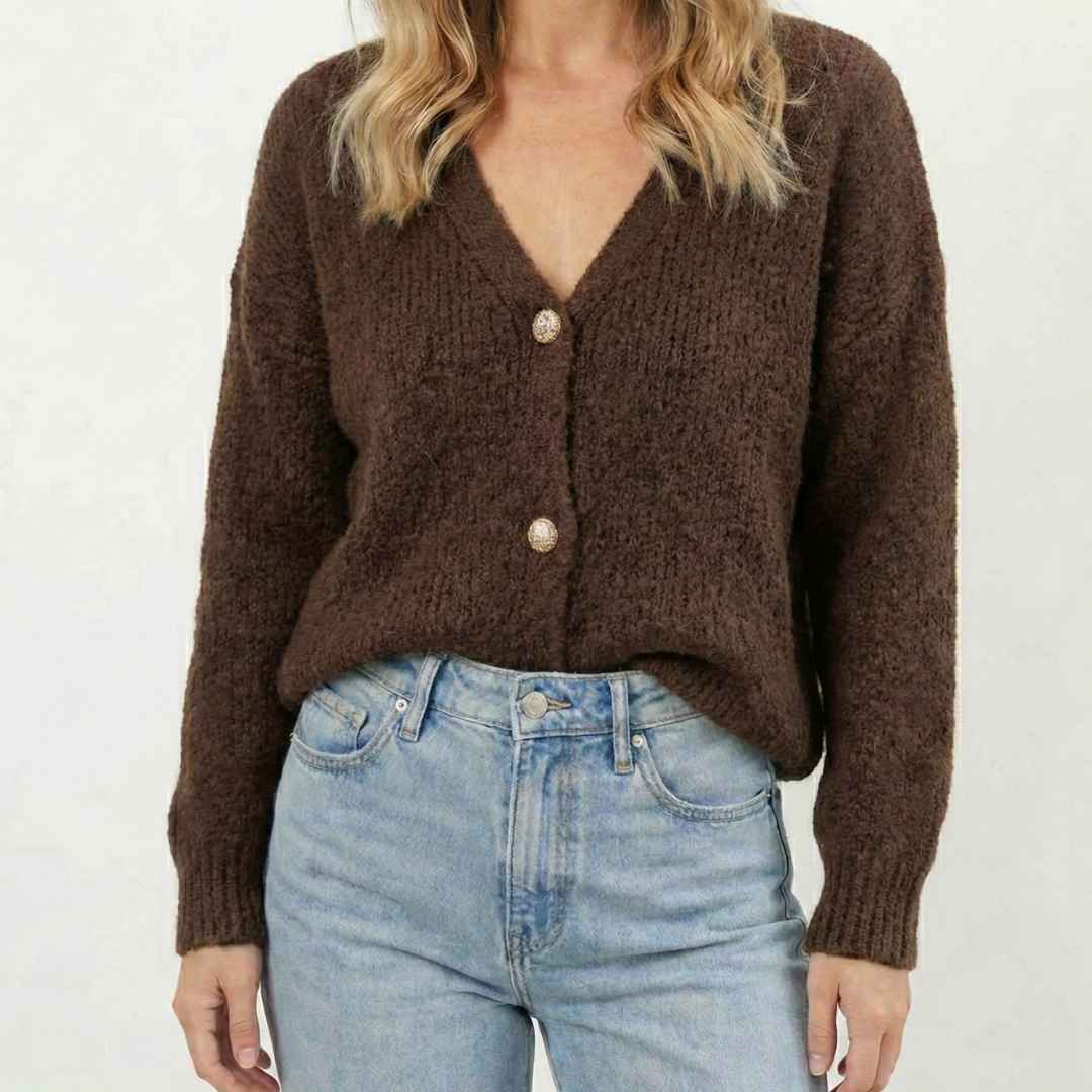 Veste-Cardigan Structurée – Maille Chaude Hiver