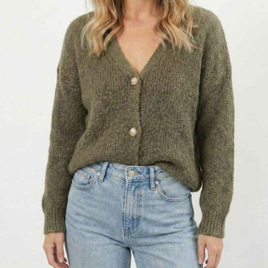 Veste-Cardigan Structurée – Maille Chaude Hiver