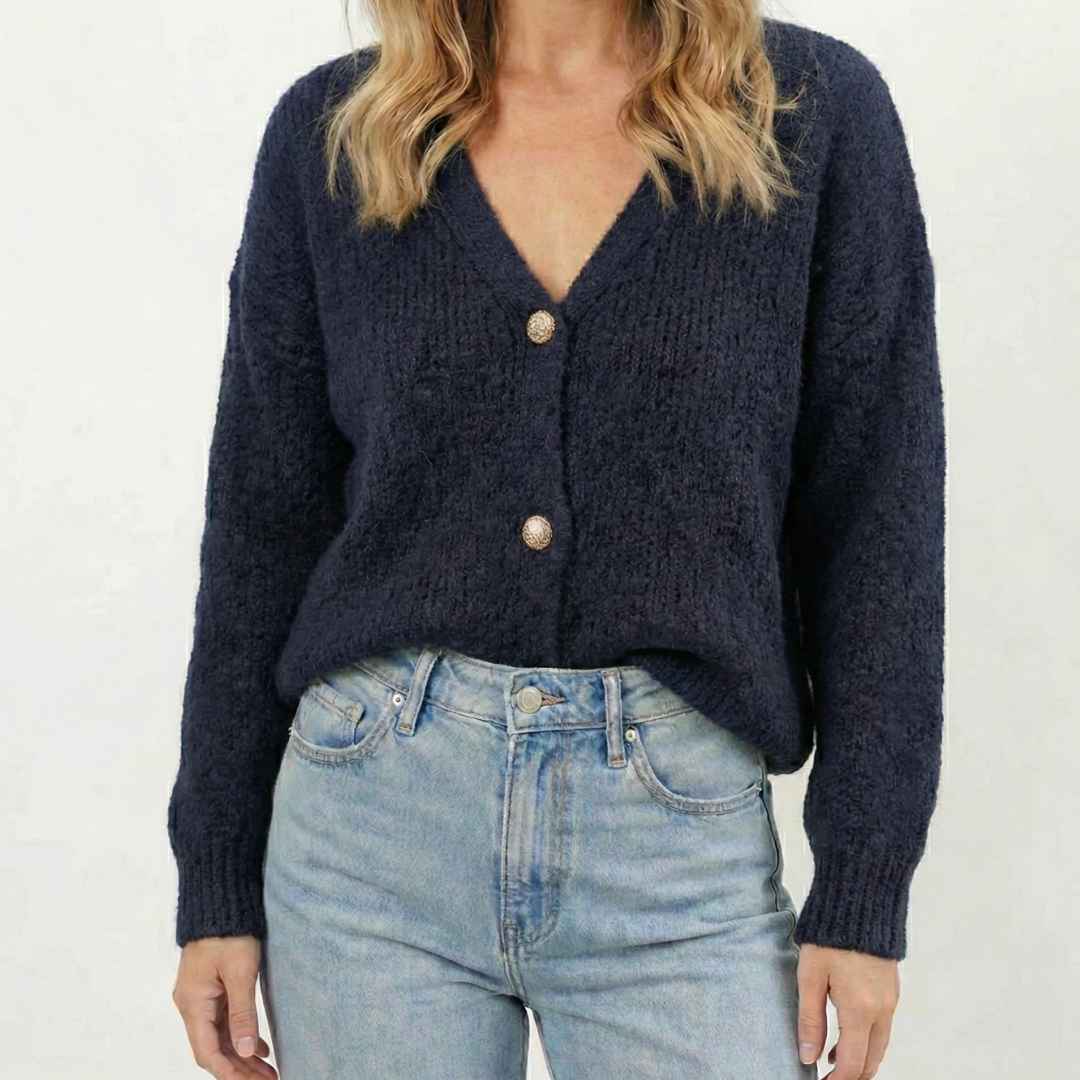 Veste-Cardigan Structurée – Maille Chaude Hiver