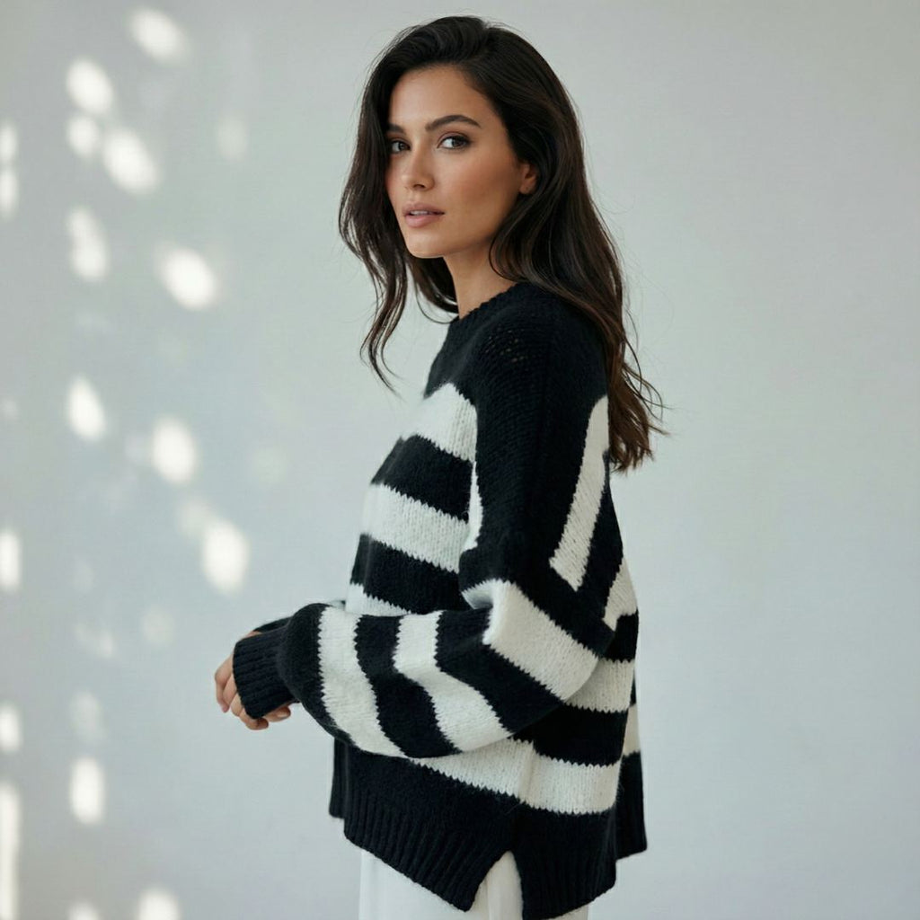 Le Pull Rayé Contemporain – Volume & Confort