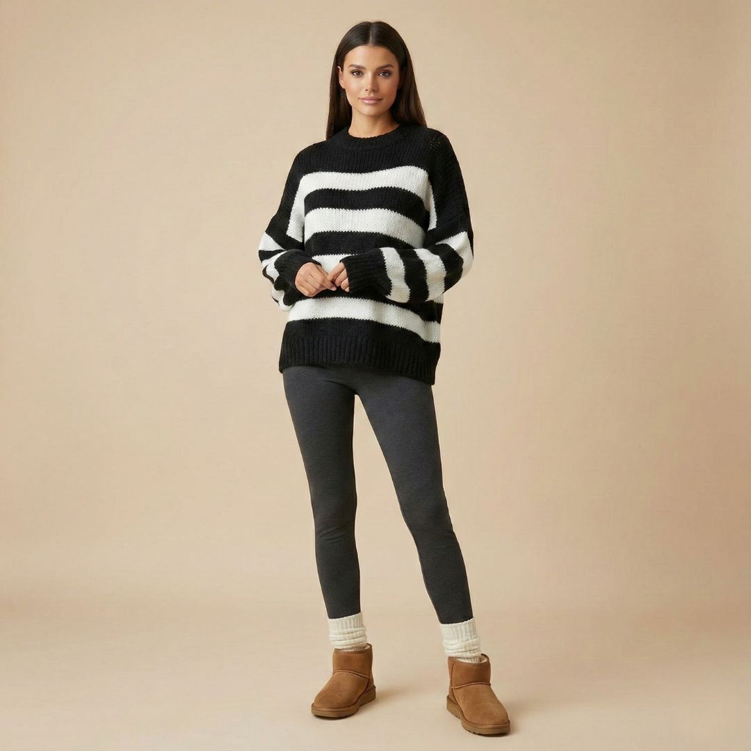 Le Pull Rayé Contemporain – Volume & Confort